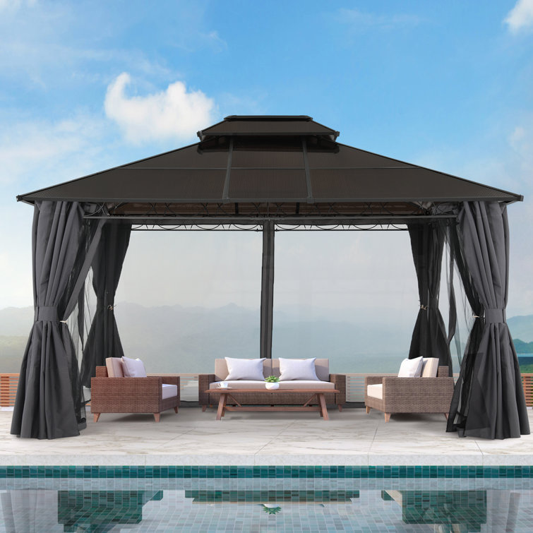 ABCCANOPY 10X12 Steel Hardtop Gazebo, Double Vented Roof For Outdoor
